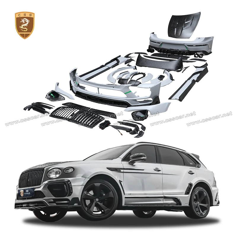 

Для Bentley New Bentayga 2020-2022 MSY стиль крыша автомобиля спираль крышка центральная сетчатая рамка передняя капот двигателя дверная полоса