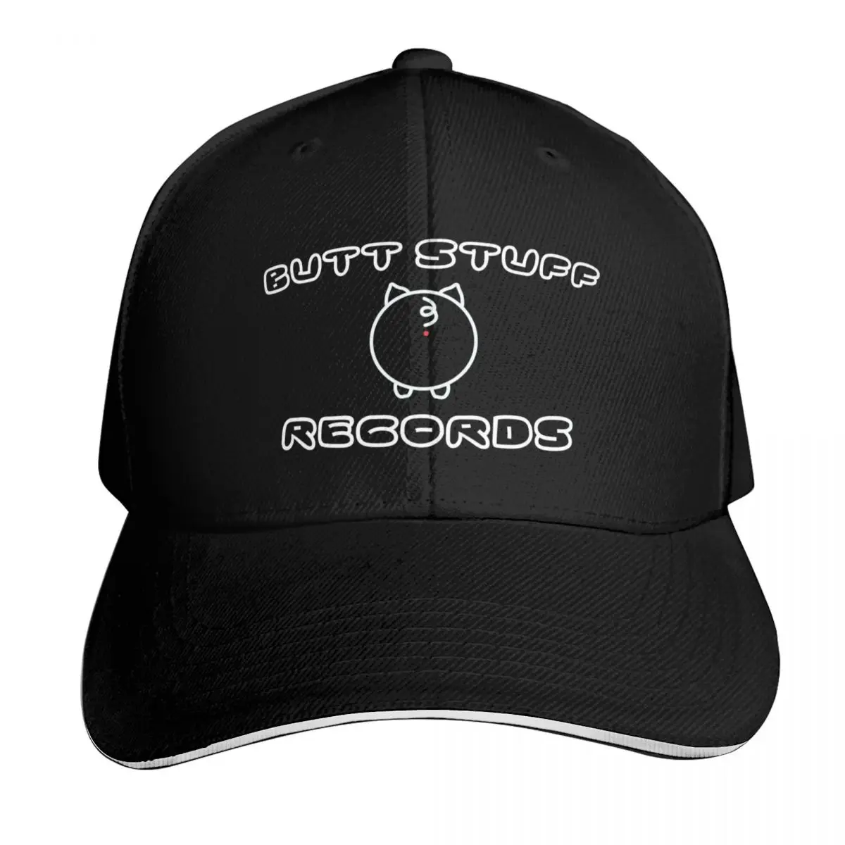 Butt Stuff Records Pig White Baseball Cap Unisex for Men Women Outdoor Golf Running Hiking Summer Beach Travel