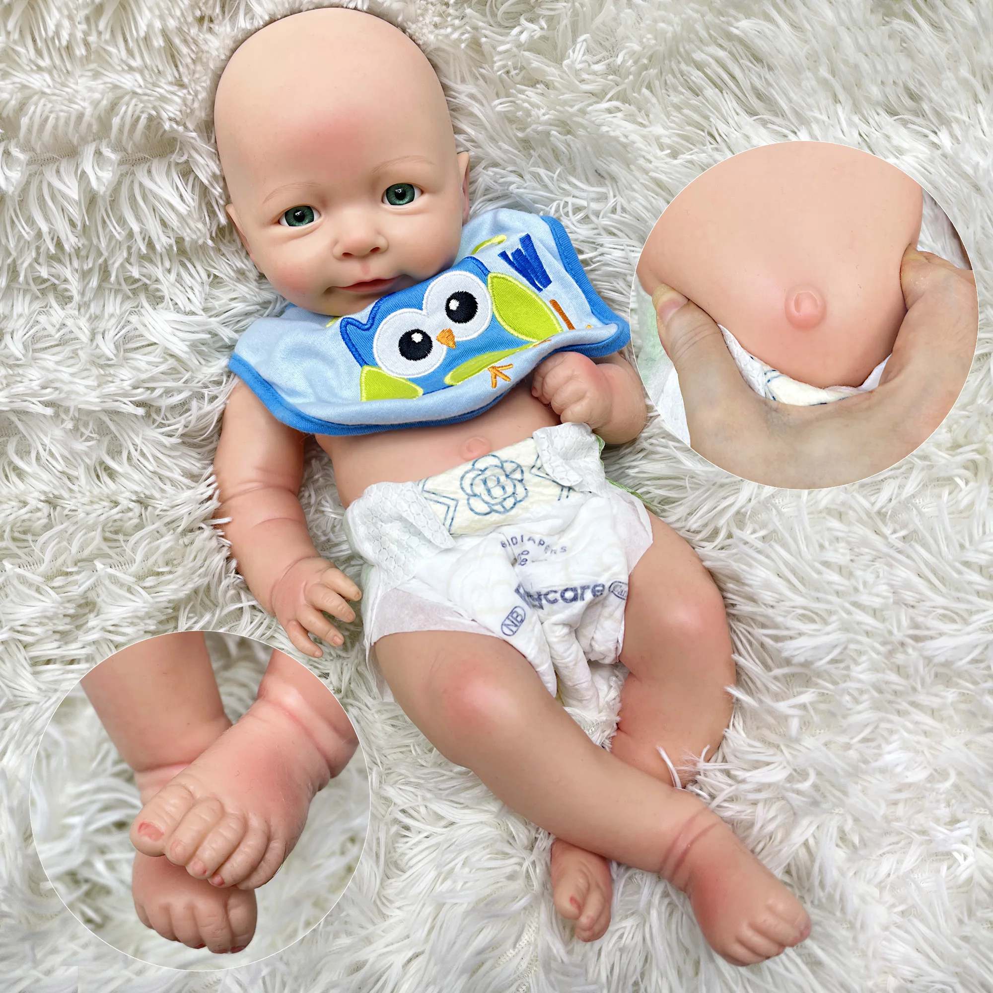 45CM Boy Lisa Whole Silicone Reborn Dolls Full Solid Silicone Realistic Newborn Baby Dolls Boneca Reborn Corpo De Silicone