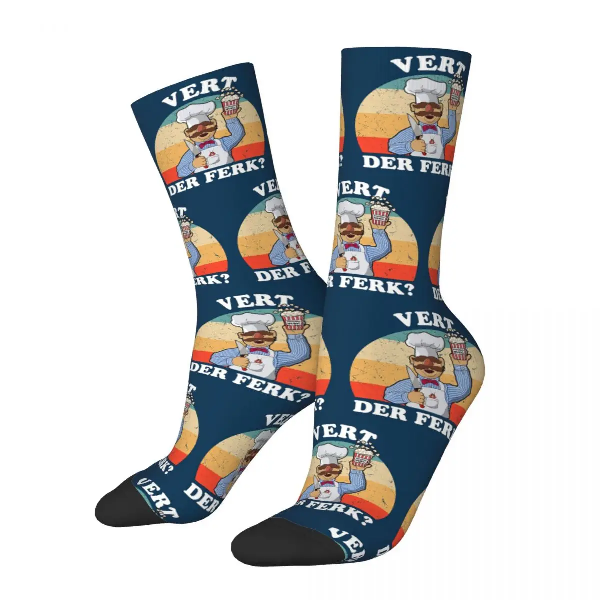 

Vert Der Ferk Swedish Chef 4 Socks Harajuku Sweat Absorbing Stockings All Season Long Socks Accessories for Unisex Gifts