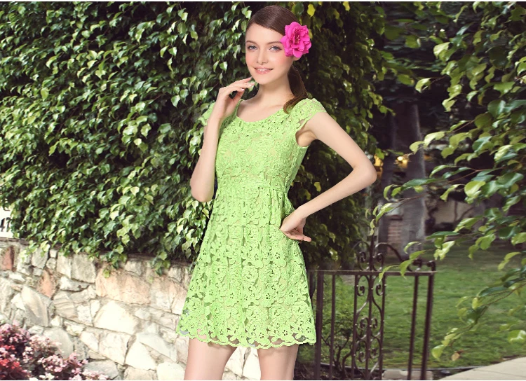 Sweet Memory Girl Green White Short Bridesmaid Dresses Girl Women Princess Lace Wedding Party Dress