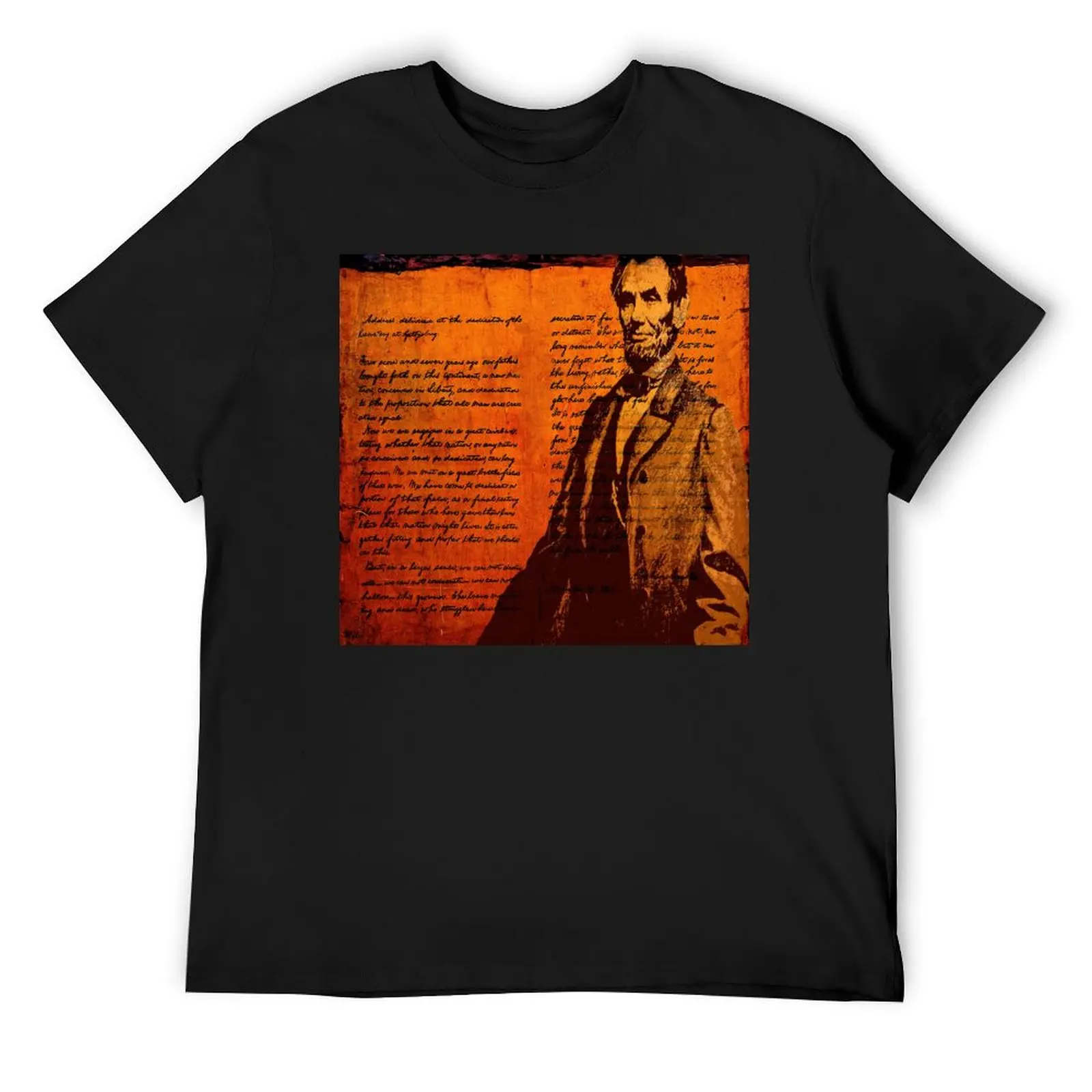 

ABRAHAM LINCOLN AND THE GETTYSBURG ADDRESS T-Shirt luxury designer Luxury man tops fitted t shirts for men