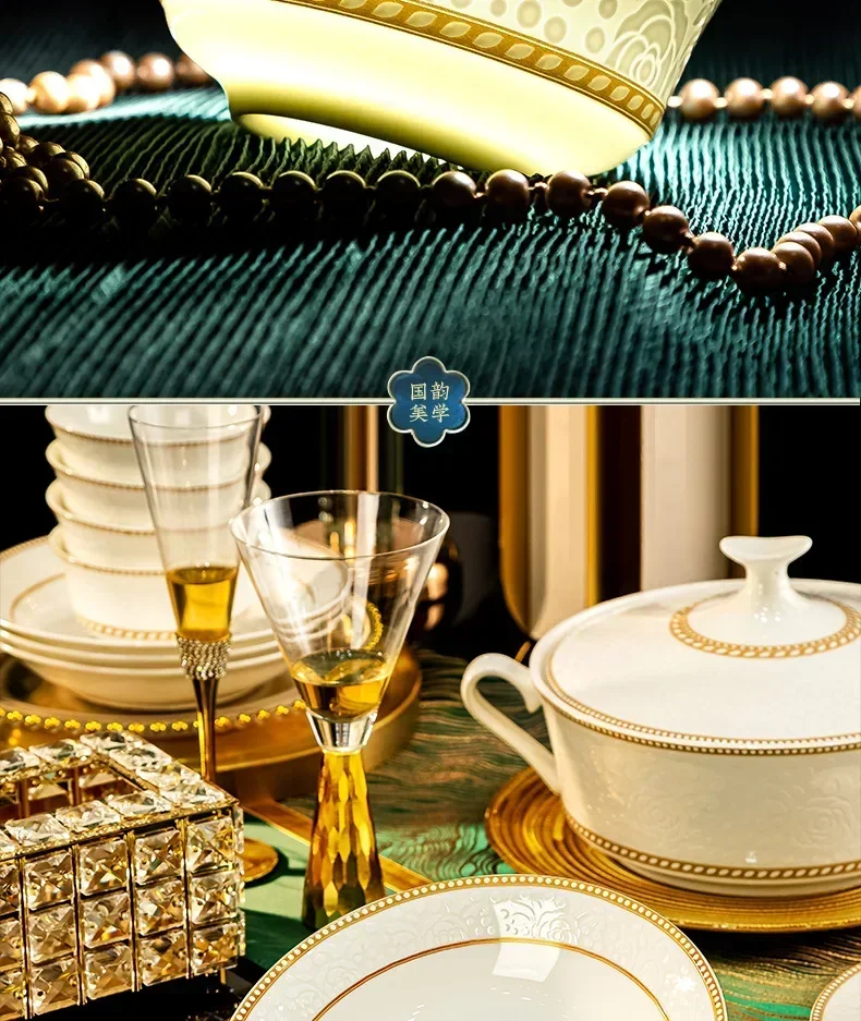 DSA  dinnerware set - ceramic dinnerware set for home use - bowls, chopsticks, plates combination