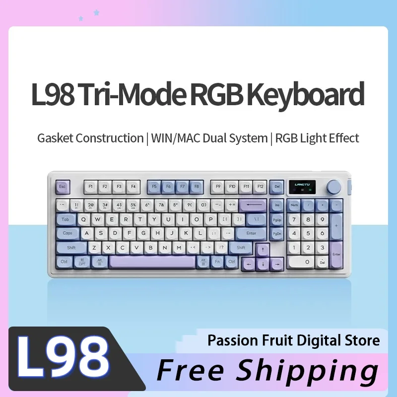 

LANGLTU L98 Three-Mode Bluetooth Wireless Keyboard Rgb Lighting Effect Multimedia Mechanical Feel E-Sports Office Keyboar