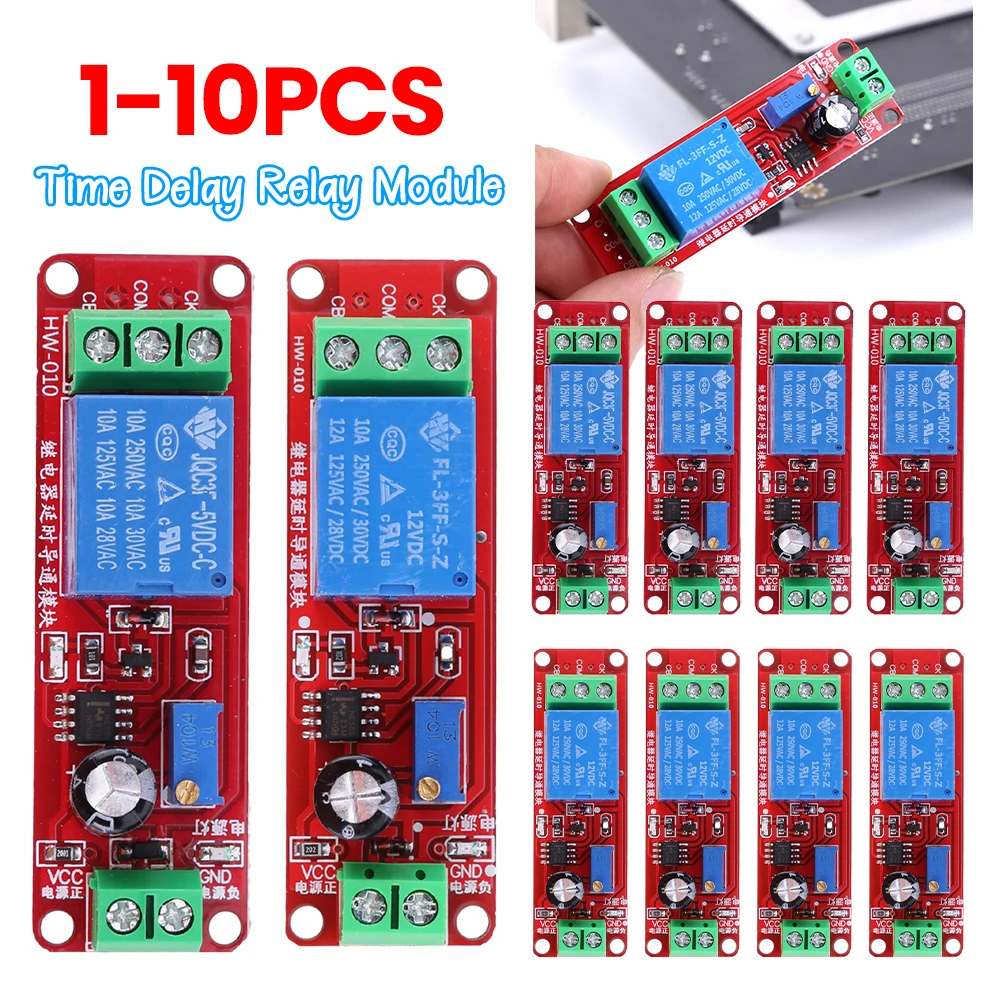 NE555 Timer Control Switch Car Relays 0~10S Car Start Delay Switch Board 5/12V Pulse Generation Duty Cycle Electronic Components