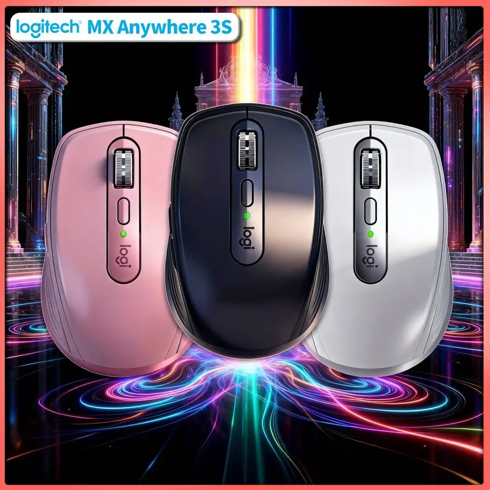 Travel MX Anywhere 3S Mouse - 8000 DPI, Hyper-Scroll, USB-C Quick Charge, Compact for Florist Tour Backpack Laptop Bag Pouch