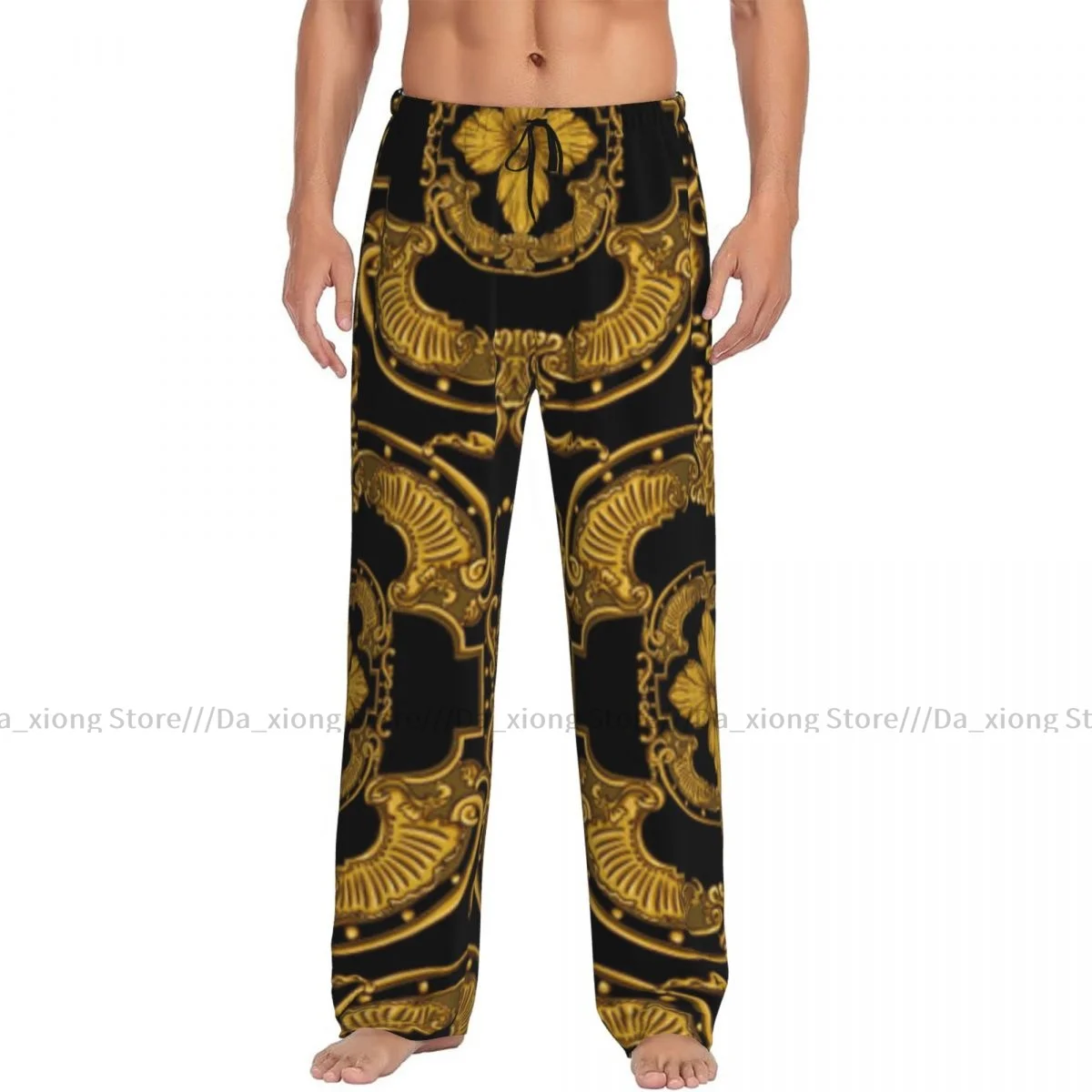 Men's Sleepwear Loose Sleep Pants Pajamas Baroque Renaissance Style Long Lounge Bottoms Casual Homewear