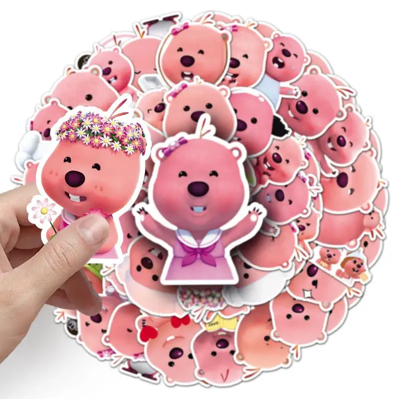 Kawaii Loopy Little Beaver Stickers Decorative Stickers Sealing Tape Mobile Phone Case Luggage Decoration Gift Toys for Girls