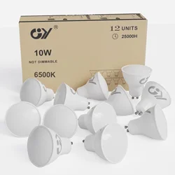 GY GU10 LED Light Bulb 10W 1100 Lumens, 100W Halogen Replacement, 120° Wide Beam Non-dimmable GU10 LED Bulbs