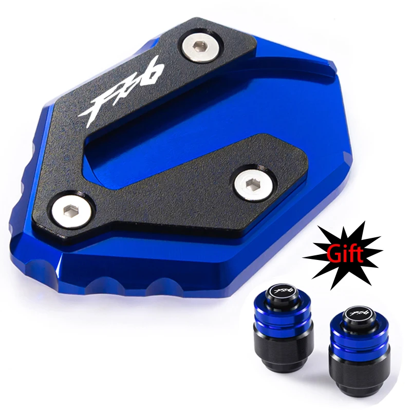 For Yamaha FZ6 FZ6R FZ6-S2 2004-2009 2010 Motorcycle Accessories CNC Side Stand Enlarge Extension And Tire Valve Air Caps