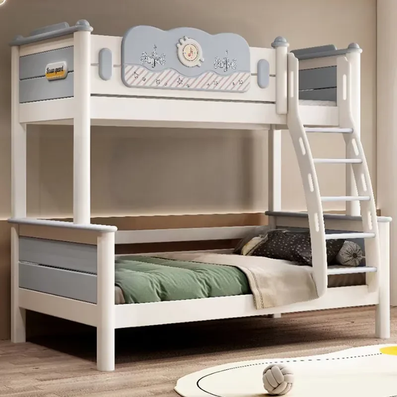 Solid Wood Mother and Child Bunk Bed Multi Functional High Low Double Deck Bed Two Layer Children Bedroom Furniture