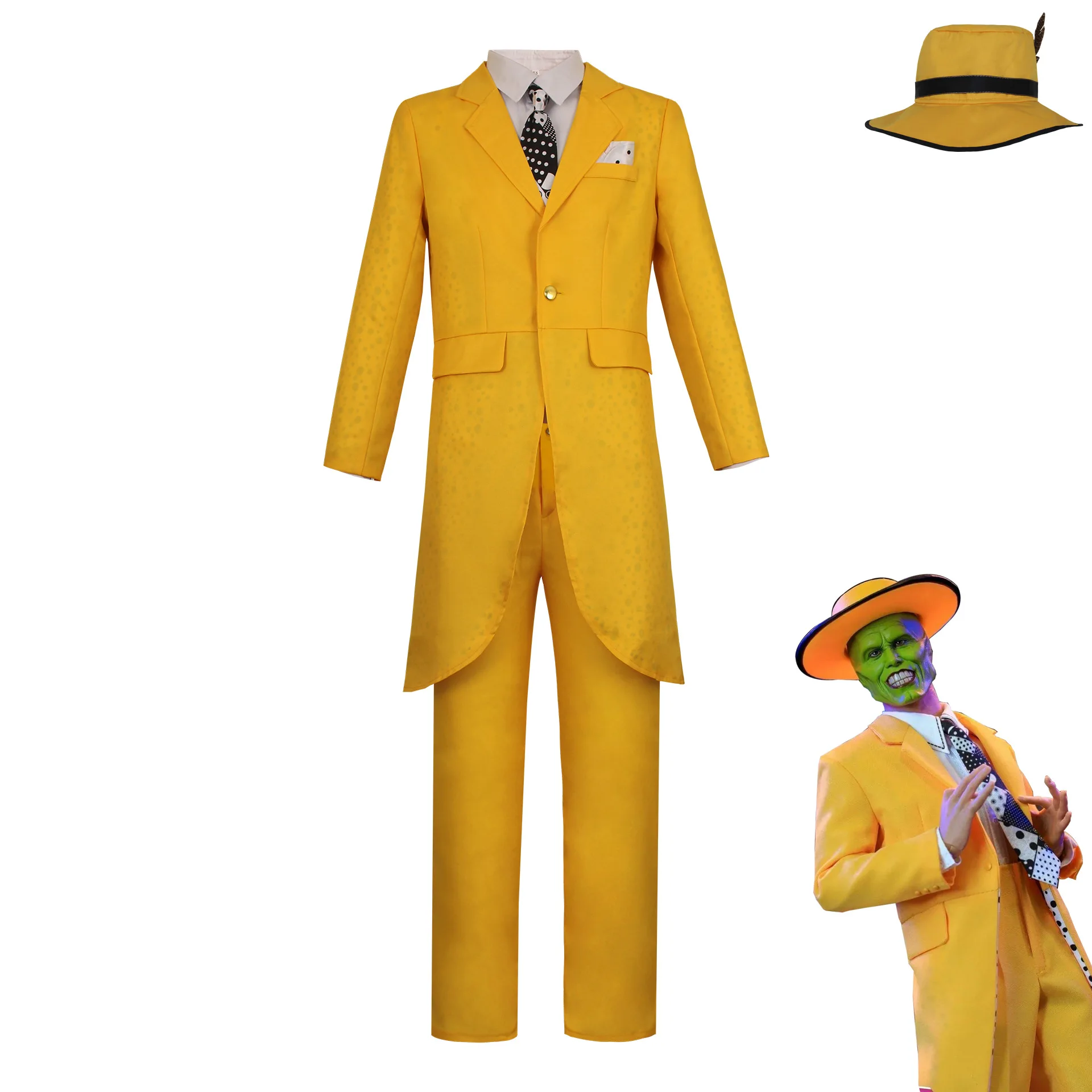 

Маска Косплей Костюм Маска Джима Керри Персонаж Желтый Длинный Костюм Для Косплея Подходит Для Хэллоуина