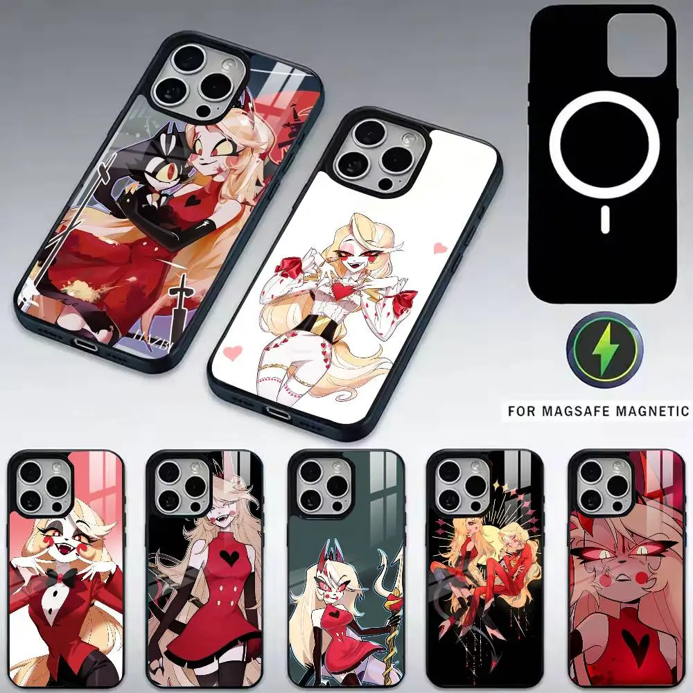 

C-Charlie Hazbin H-Hotel-l Phone Case For iPhone17,16,15,14,13,12,11 Plus,Pro Magnetic with Magsafe Wireless Charging