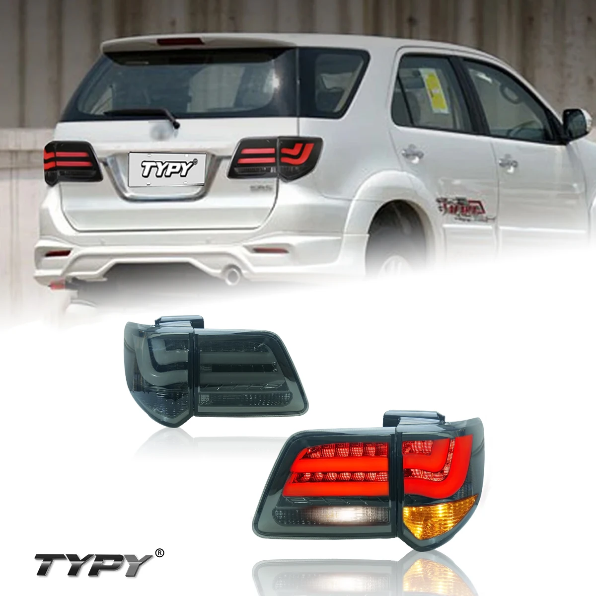 

TYPY Car Tail Lights For Toyota Fortuner 2006-2012 Update Ready to Use LED Service Break High Light Turn Back Light Assembly