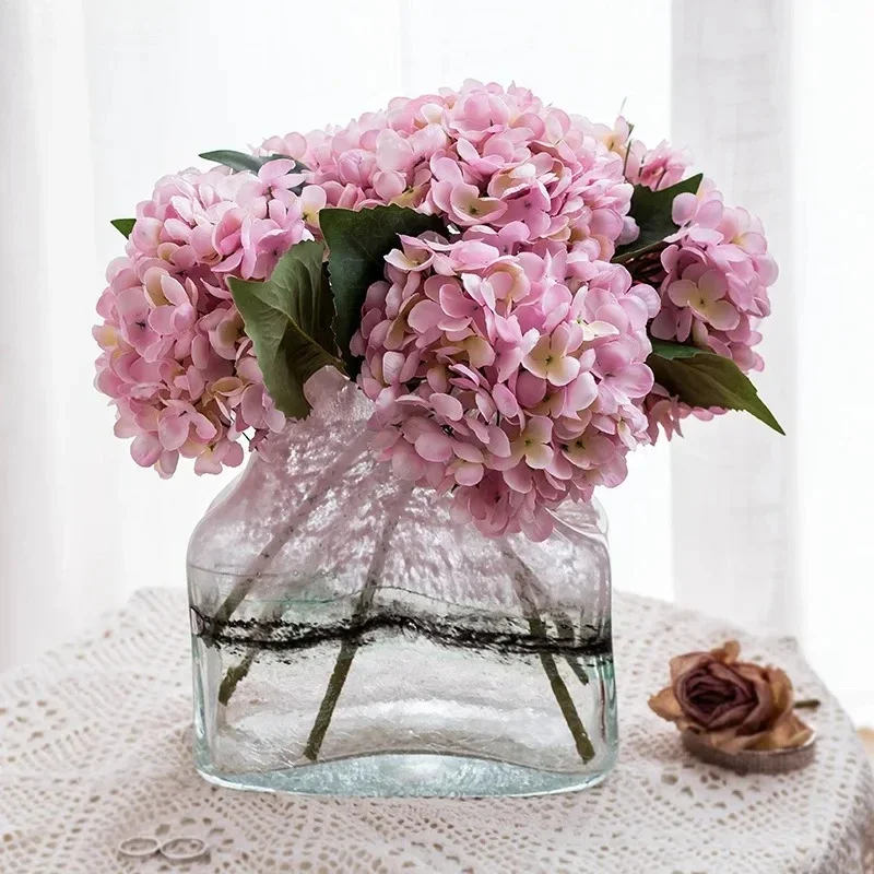 Gradient Painted Glass Vase Hydroponics Flower Pots Table Decoration Flower Arrangement Floral Vases Room Aesthetic Decor