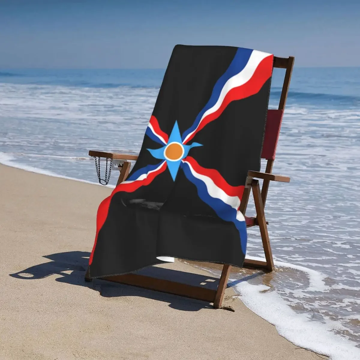 Custom Syriac Suryoyo Flag Logo Soft Linen Microfiber Beach Bath Towel Quick Drying Aramean Assyria Bathroom Sports Towels