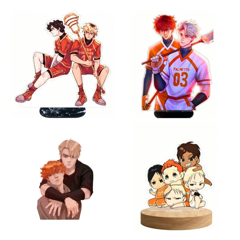 All For The Game Palmetto State Foxes Lacrosse Team Acrylic Standee Ornament Chibi Jersey Design Desktop Gift Book Room Display
