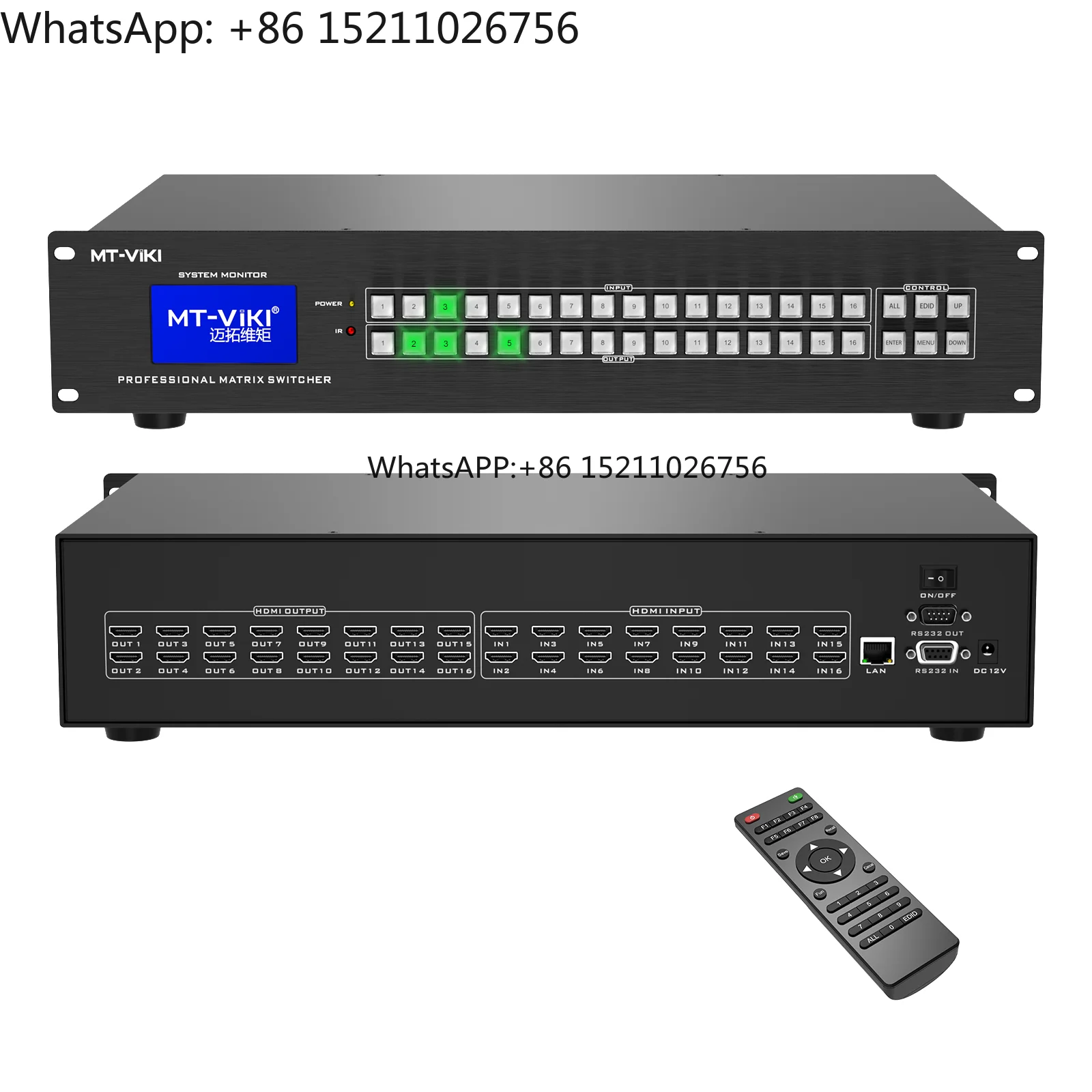 4K 30Hz Video HDMI Matrix Switcher 16x16 16 in 16 Out, MT-VIKI Available for 4x4 8x8 8x16 16x16 32x32 36x36 72x72