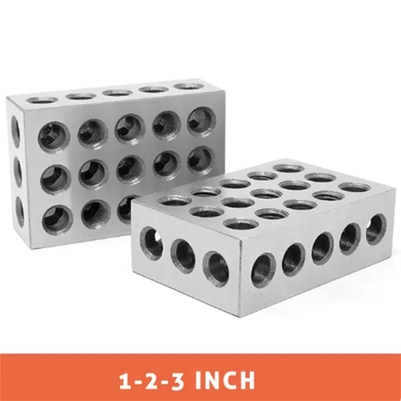 A06R 1-2-3 Inch 23-Hole Parallel Pad Milling Machine Parallel Pad Vise Flat Contour Block Woodworking Milling Tool Easy Install