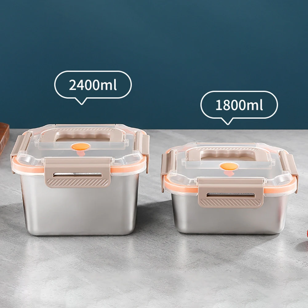 Fresh-keeping Box With Carrying Handle Reusable Leak-Proof Food Container For School Lunchtime