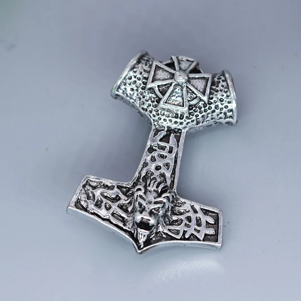 3Pcs/lot Punk Lion  Thors Hammer Mjolnir Viking Charm Pendant For DIY Necklace Earrings Handmade Jewelry Making