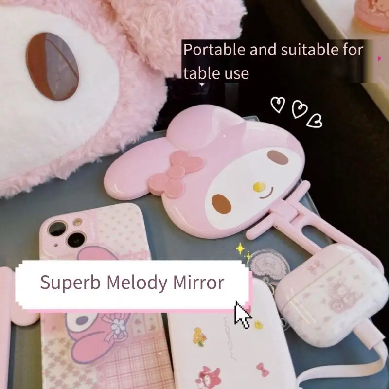 مرآة مكياج كرتونية من سانريوس، مرآة مكياج ماي ميلودي، محمولة وبسيطة ومبتكرة، هدية رائجة البيع لصديقتك #2