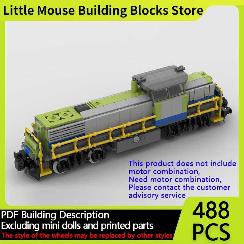 

City Car Model MOC Building Bricks Swiss AM843 Diesel Locomotive Modular Technology Gifts Holiday Assemble Children Toys Suit