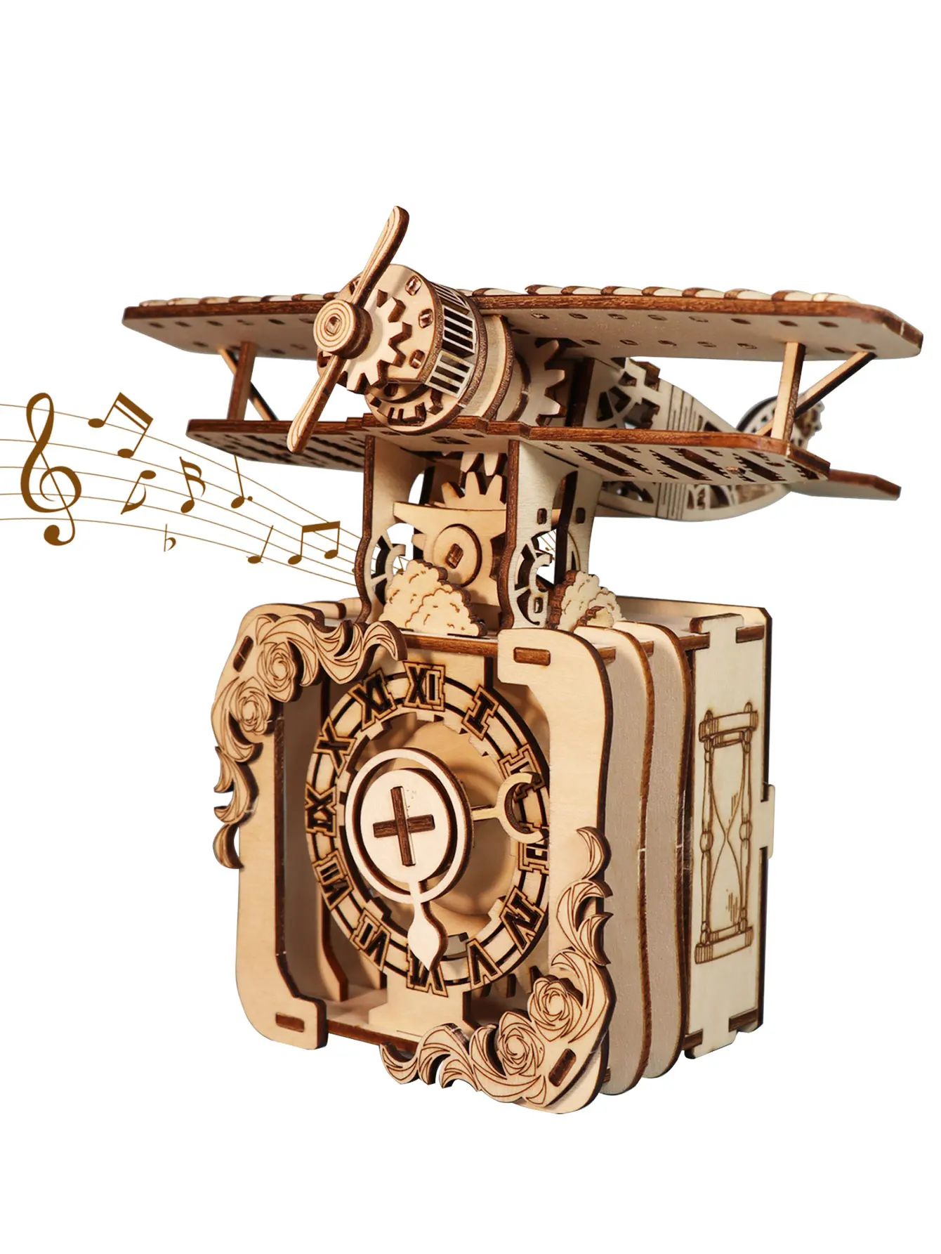 3D Houten Puzzel Vliegtuig Muziekdoos Punk Gear Industrieel Je bent mijn zonneschijn Modelkits voor volwassenen Verjaardag Kerstmis Unieke Gif