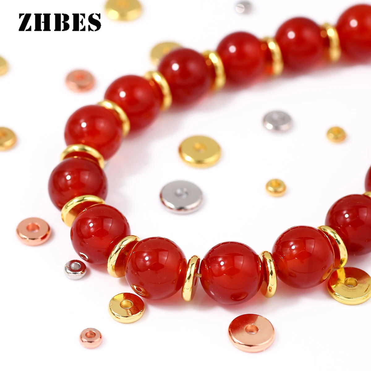 300pcs 4MM 6MM 8MM 10MM 18K Gold Color Brass Flat Wheel Spacer Beads Bracelet Beads Diy Jewelry Making Accessories