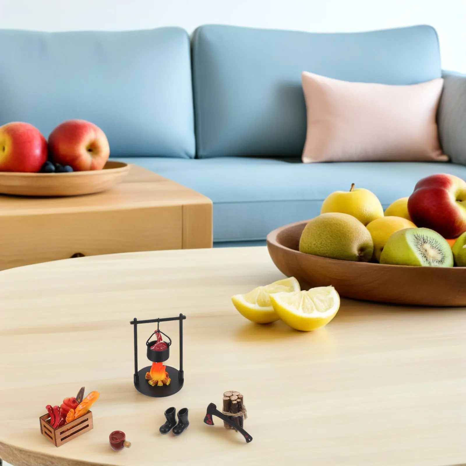 1 Set de Adornos de Resina para Fogatas en Miniatura, Estaca de Resina, Mini Estufa, Brasero de Resina, Escena de Micropaisaje, Decoración para Casa de Muñecas y Barbacoa