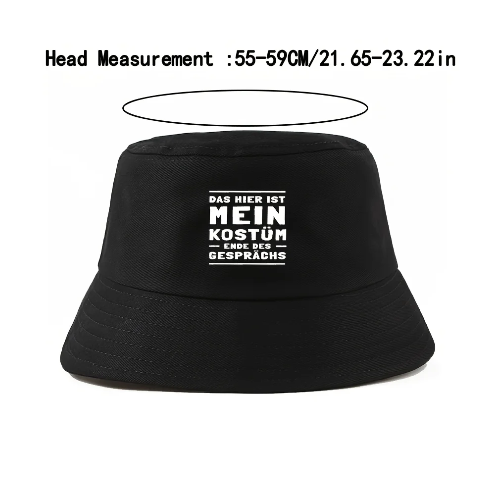 1 Stück Text, Deutsch, Bold Four Seasons Outdoor-Sonnenhut für Damen, neutraler, atmungsaktiver Fischerhut, Sonnenhut für Damen, Sommermode