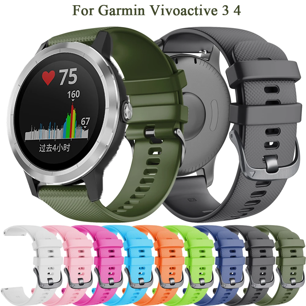 Siliconen Bands Voor Garmin Vivoactive 3 4 Venu Sq Vivomove Hr Forerunner 158 55 Smart Band 20 22Mm Horlogeband pols Riem