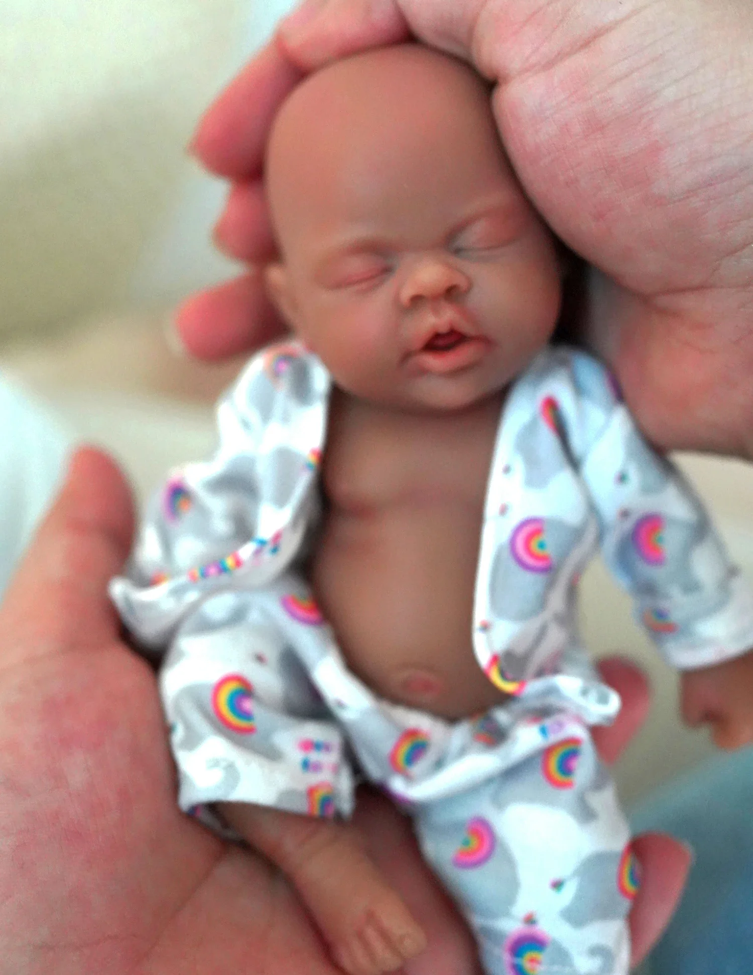 7 Inch Full Body Soft Silicone Black African American Baby Owen Lifelike Mini Reborn Doll Surprise Children Anti-Stress