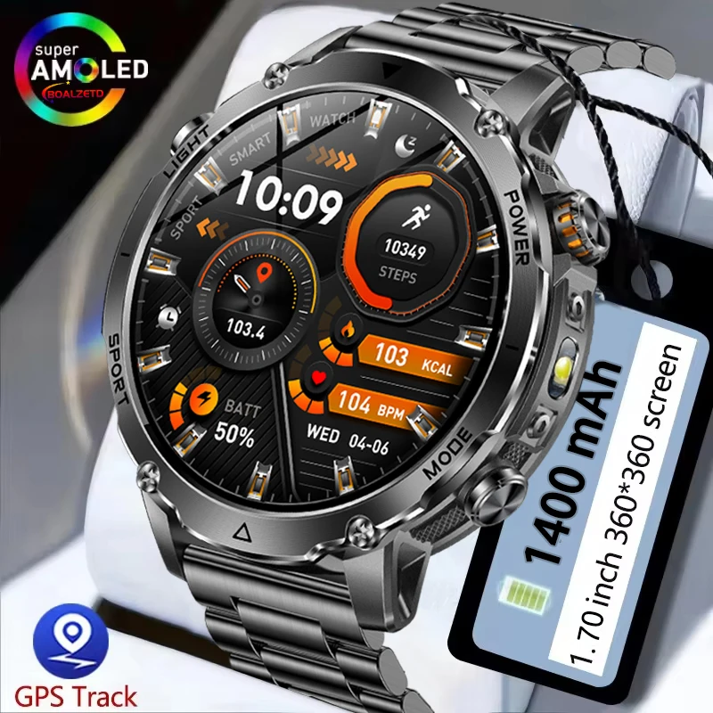 New T-Rex3 Pro 1400mAh Battery Men Smart Watch GPS path IP68 Waterproof Sports Run tracker Outdoors Compass Military Smartwatch