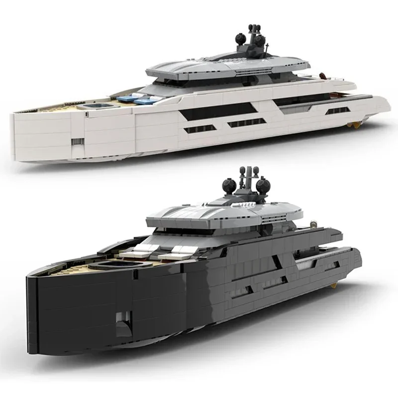 City Ship Model Moc Building Bricks Mini White Black Yacht Technology Modular Blocks Gifts Christmas Toys DIY Sets Assembly