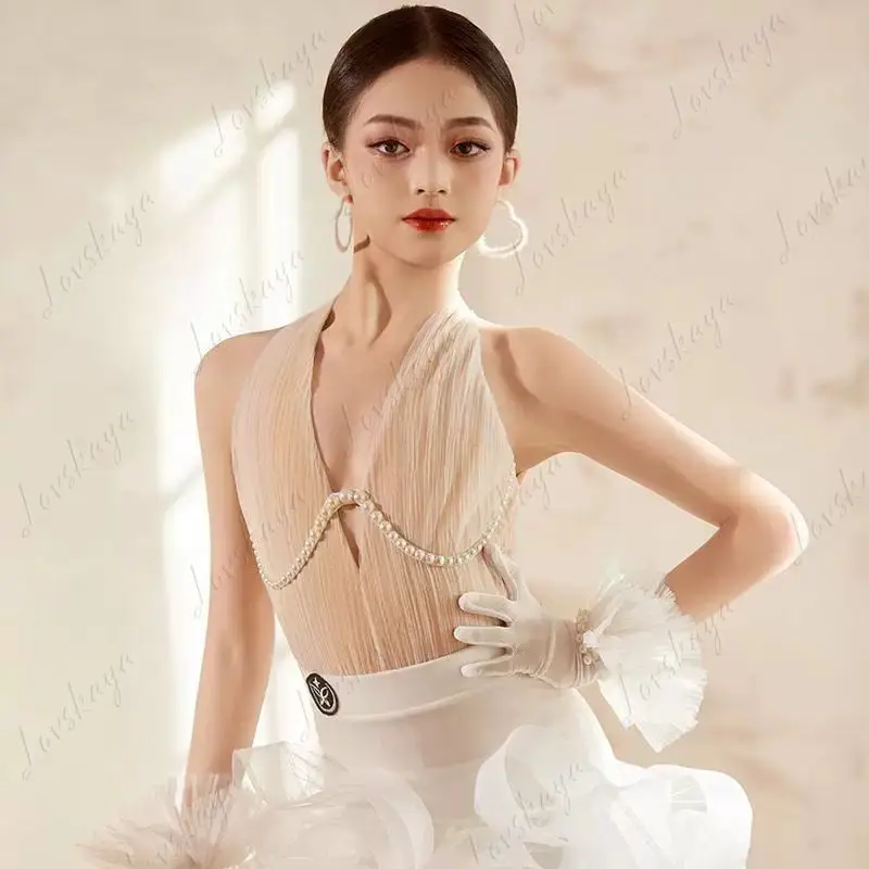 ชุดเดรสประดับมุกสุดหรูสำหรับการฝึกซ้อมเต้นละติน ให้เสน่ห์สง่างามสำหรับสาวๆ