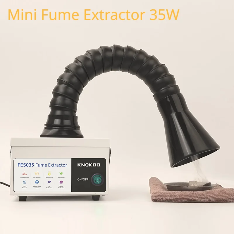 

35W Mini Fume Extractor Purification Smoking Instrument For Solder iron Smoke Absorber ESD Maintaining Home use