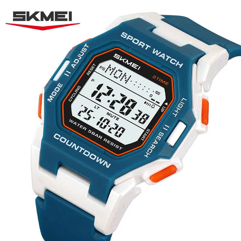 SKMEI 2596 New Men's Unique Dial Electronic Watch Fashion Calendar Chronograph Night Light Sport Mens Digital Watch Reloj Hombre