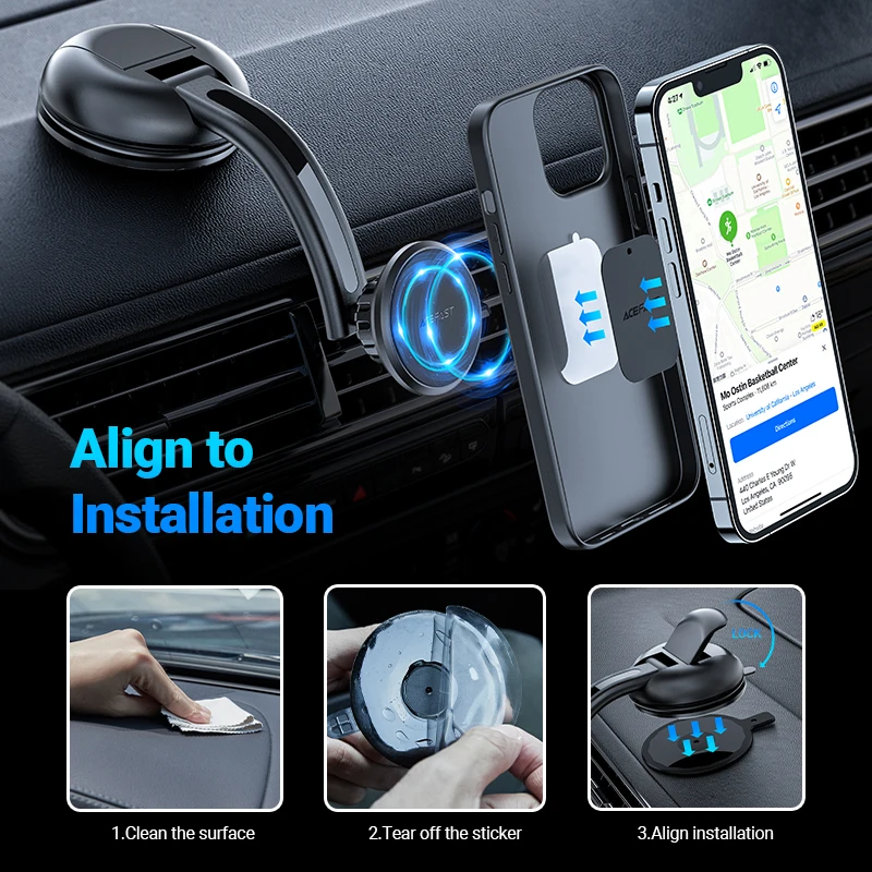 ACEFAST Dashboard Air Vent Magnetic Phone Holder in Car For iPhone 12 13 Pro Max Universal Magnet GPS Bracket For Xiaomi Samsung