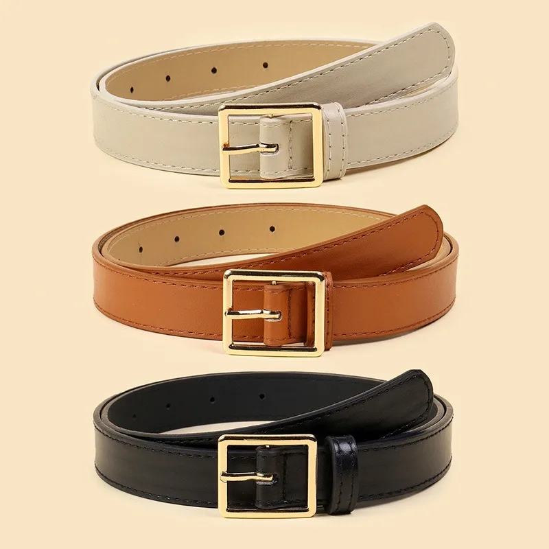 

Модный универсальный женский ремень с квадратной пряжкой, простой ремень из искусственной кожи для платьев и брюк, новый дизайн