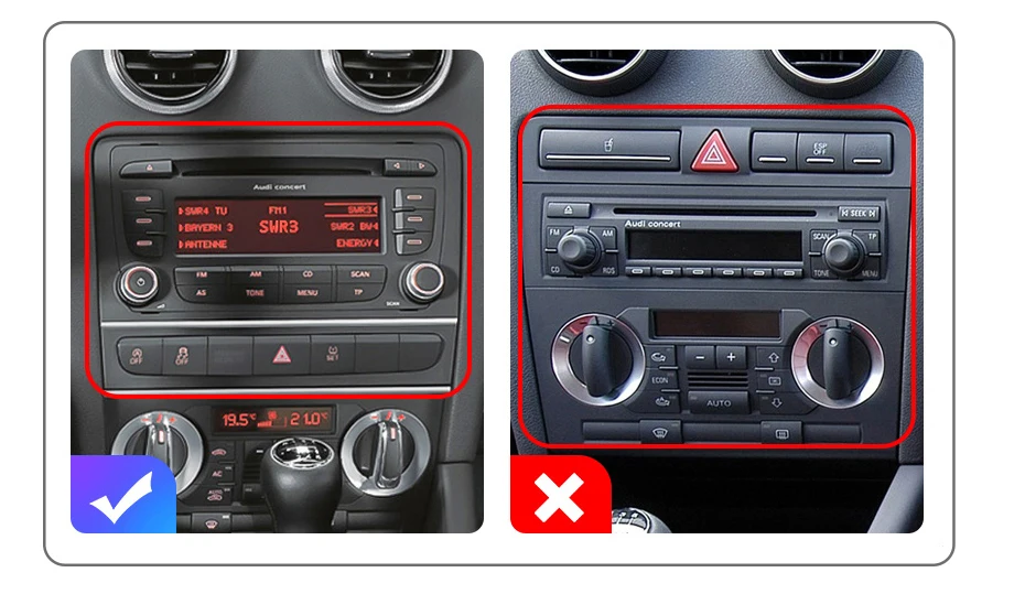 Junsun Android Auto Autoradio für Audi A3 2003 2004 2005 2006 2007 2008 2009 2010-2013 Multimedia Wireless Apple CarPlay Smart Intelligent Systems IPS Touchscreen Stereo Videoplayer 2 Din Autoradio Head Unit Navigation BT GPS 4G WIFI FM AM DSP RDS SWC – Detail 2