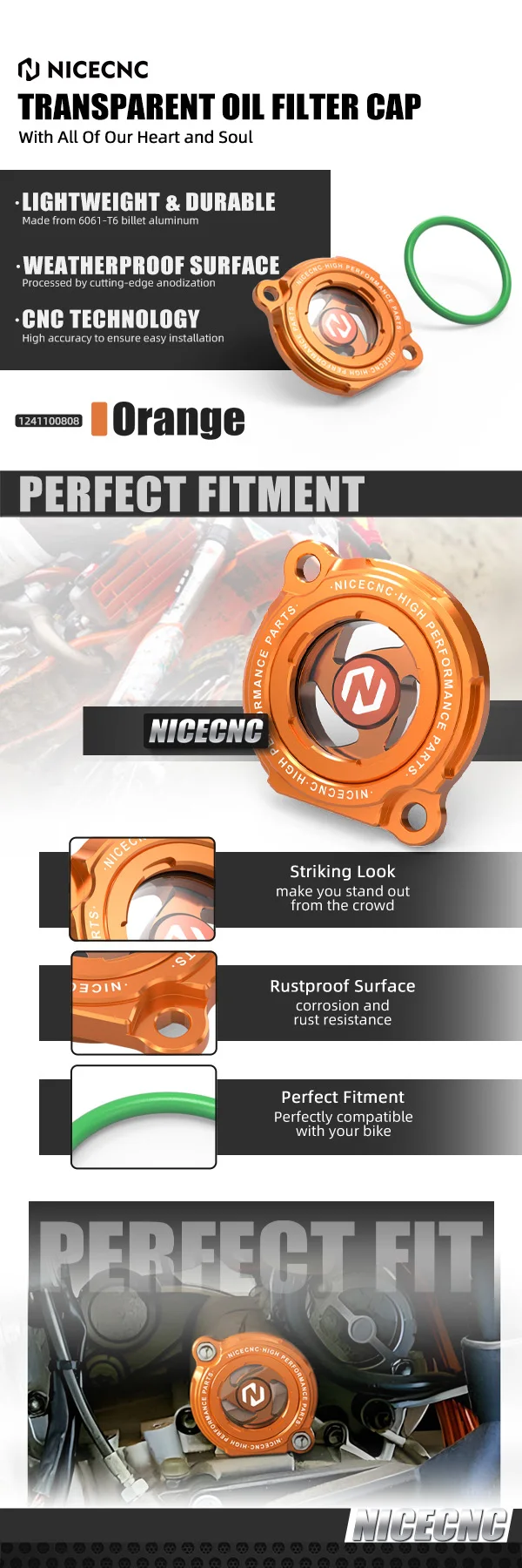(EU-Lager) Für KTM EXC 250 Motorrad-Ölfilterabdeckung EXC XC SX 525 520 450 400 250 SXF EXCF XCFW SMR MXC SXS 540 SXC SMC 625 – Detail 2
