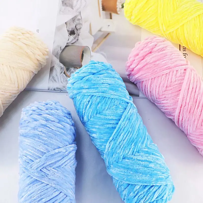 Colourful 1ball=100g Velvet Yarn Soft Protein Cashmere Yarn Silk Wool Crochet Knitting Yarn Cotton Baby Wool DIY Sweater