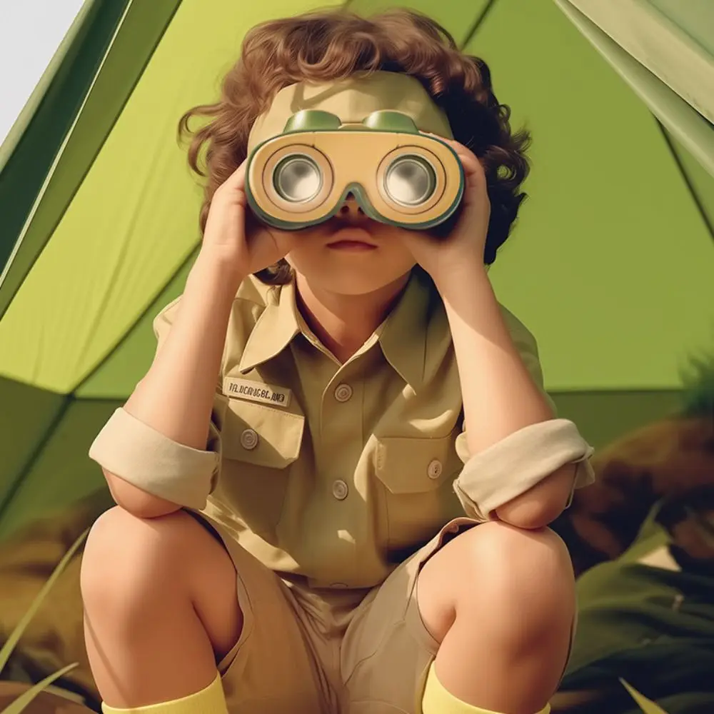 Plastic Children Binoculars Toy HD Magnifier High Magnification Portable Magnification Toy Science Exploration Cartoon