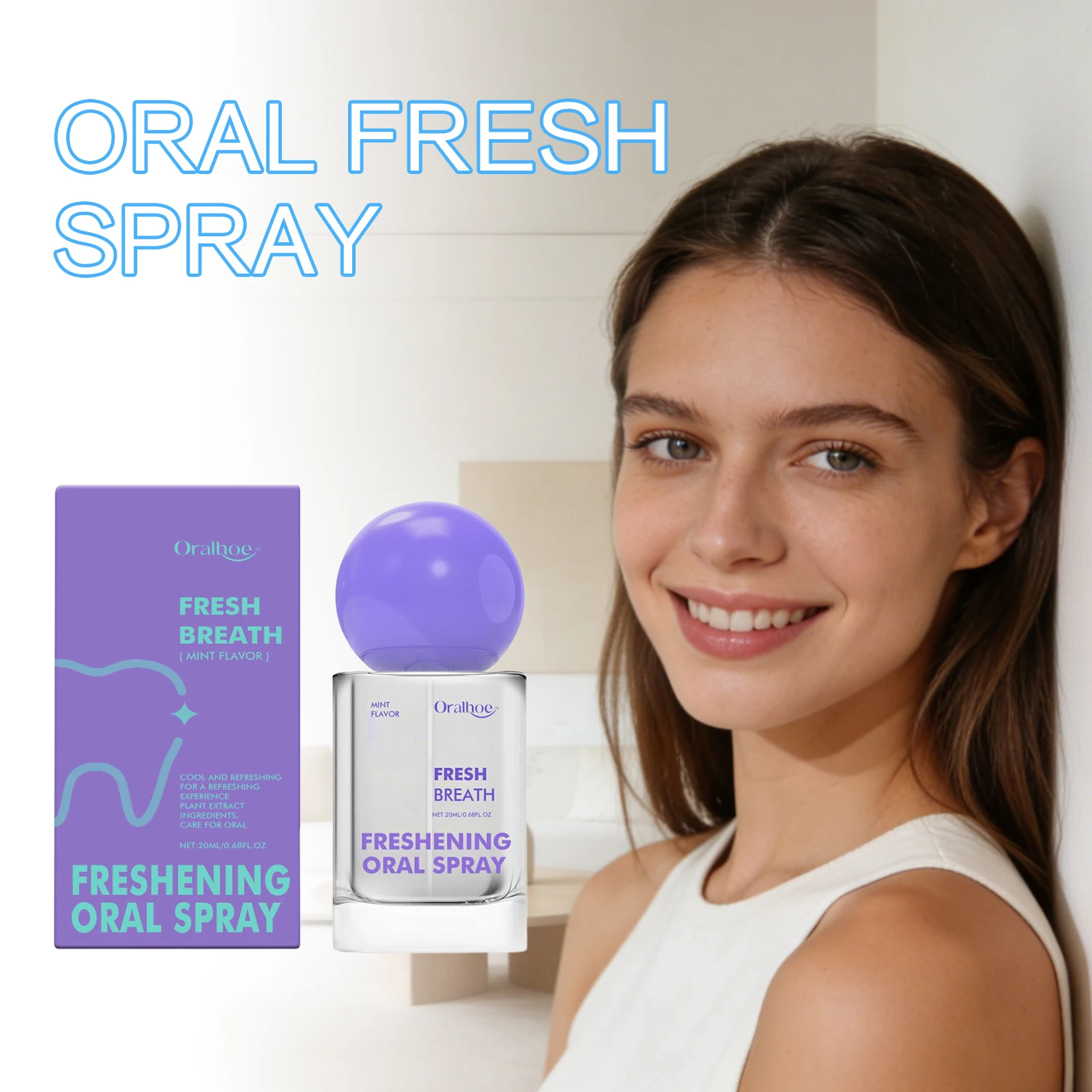 

Оральный мятный спрей для полости рта, свежий спрей для устранения запахов, стойкий аромат, удаление неприятного запаха изо рта, портативный успокаивающий спрей для сухого рта