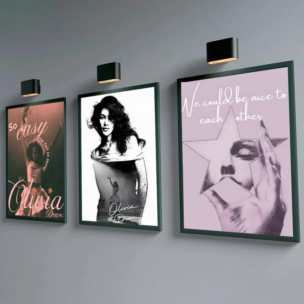 Singer Olivia Dean Poster Self-adhesive Waterproof Paper Sticker Coffee House Bar Room Wall Decor