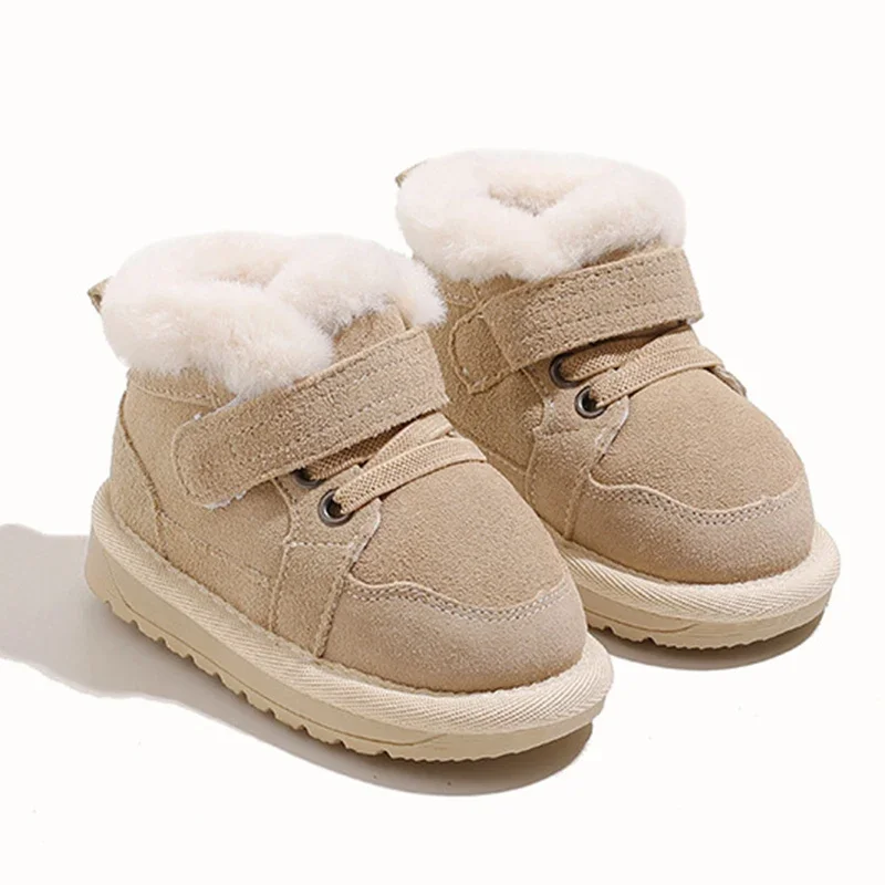 Bottes de neige en velours à l'offre elles souples pour bébé fille, chaussures décontractées, courtes, coordonnantes, chaudes, coton, enfants, hiver