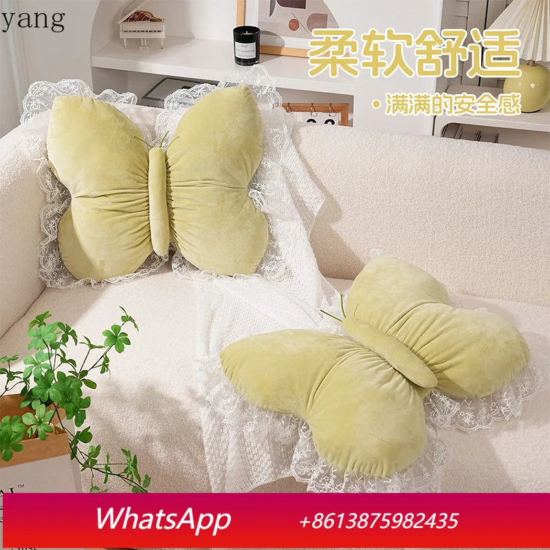 

LH sofa living room throw pillow plush cushion light luxury high sense backrest cushion waist decoration