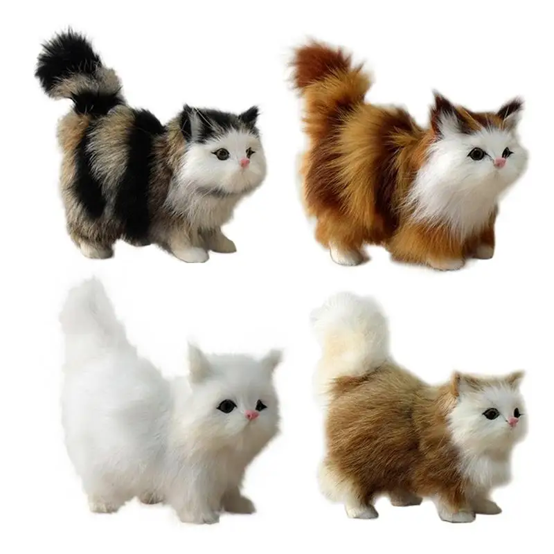 

Simulation Cat Plush Toys Cute Soft Kitten Stuffed Animal Model Vivid Cat Animal Doll Decor Great Birthday Holiday Gift for Kids