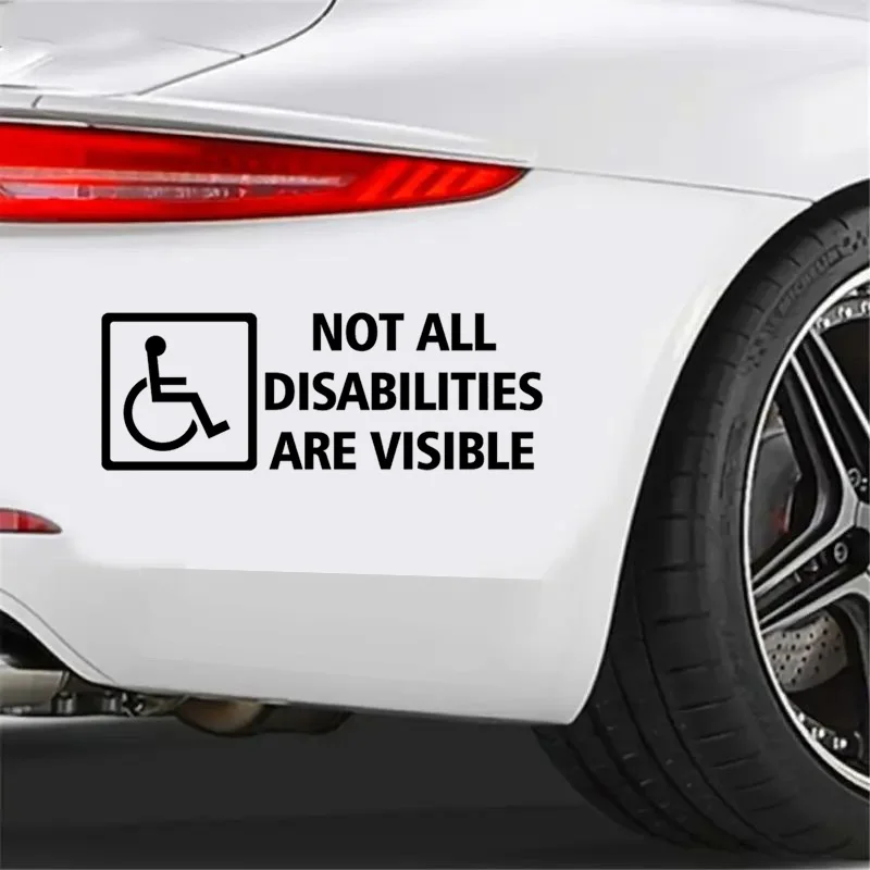 2-حزمة "ليست جميع الإعاقة مرئية" ملصقات السيارات 16x5.5 سنتيمتر ملصق حائط من الفينيل روح الدعابة للسيارات دراجة نارية ويندوز الشاحنات